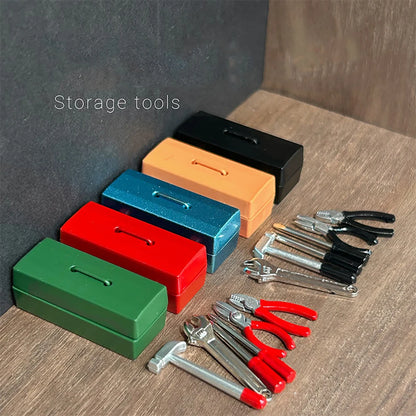 Miniature maison de poupée Kit d'outils – Clé, marteau, tournevis et pinces mini accessoires pour poupées Blythe, OB11, scènes de maison de poupée, loisirs créatifs et présentoirs de collection