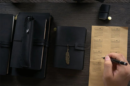 Genuine Leather Refillable Travel Journal – Handmade Retro Diary, Sketchbook & Notebook
