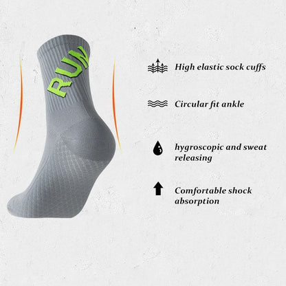 Running Socks for Men & Women – Quick-Dry Middle Tube Crew Socks for Marathon, Cycling & Fitness Training