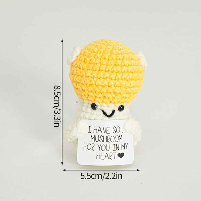Poupée Pomme de Terre Énergétique Positive au Crochet – Figurine Mignonne en Tricot à Serrer, Artisanat Animalier Kawaii Fait Main au Crochet & Cadeau de Noël
