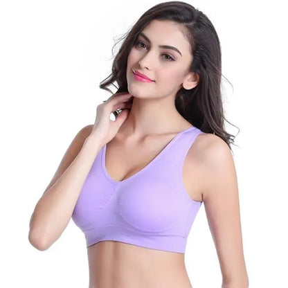 S-7XL Plus Size Wireless Sports Bra – Seamless Non-Wired Adjustable Comfort Bra for Yoga, Fitness & Everyday Wear