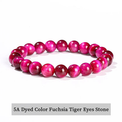 Pulsera de Cuentas de Piedra Natural – Pulsera de Gemas de Amatista, Ojo de Tigre, Cuarzo Cristal y Ágata para Mujeres y Hombres, Regalo de Joyería de Energía Reiki