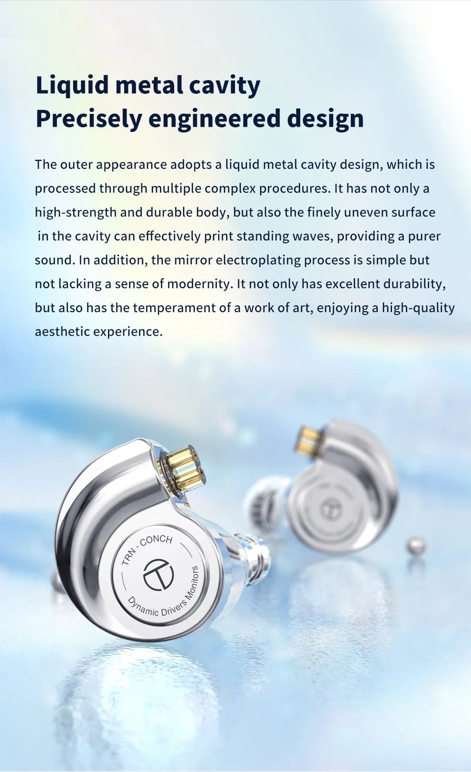 Écouteurs intra-auriculaires TRN Conch HiFi – IEM à transducteur dynamique DLC Diamond avec embouts de réglage interchangeables pour le jeu, la musique et les appareils Xiaomi
