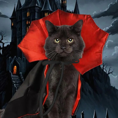 Halloween Pet Cape Costume with Bat Wings – Adjustable Vampire Cloak for Puppies, Kittens, Dogs & Cats, Cute Cosplay Outfit for Parties & Holidays