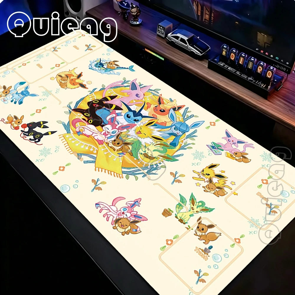Pokémon Eevee Kawaii Rainbow XXL Mouse Pad – Anime Gaming Desk Mat for Laptop & Office
