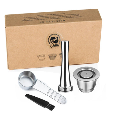 iCafilas Reusable Coffee Capsule – Stainless Steel Refillable Coffee Pod Filter Compatible with Nespresso Coffee Machines, Eco-Friendly Reusable Espresso Cup for Home Brewing