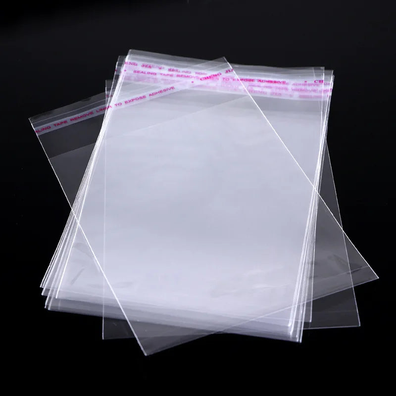 100 bolsas de plástico transparentes autosellables – Bolsas de embalaje adhesivas transparentes para joyas, dulces, galletas y pequeños regalos