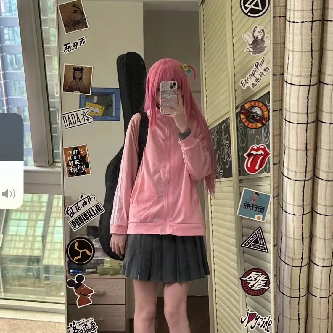 Bocchi the Rock! Cosplay Costume – Hitori Gotou / Ryou Yamada / Nijika Ijichi Pink School Uniform Set (Women’s Halloween Outfit)