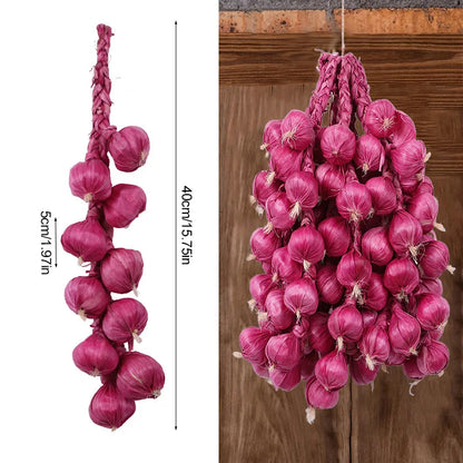 Artificial Foam Vegetable Hanging Decor – Chili Pepper, Garlic & Pumpkin String for Kitchen, Farmhouse, Home & Party Decoration