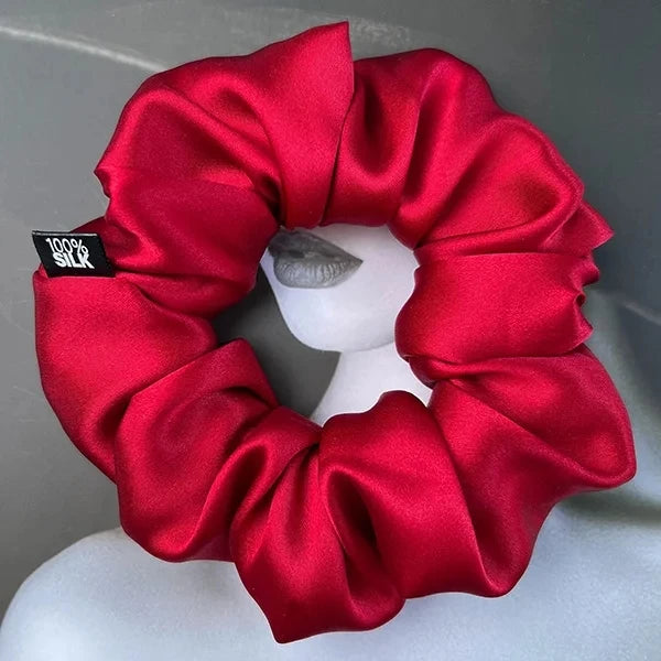 Goma para el pelo 100% seda Mulberry – 19 Momme, elástico grande para mujeres y niñas | Accesorio de lujo de seda para coleta