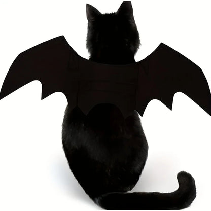 Pet Bat Wings Costume – Adjustable Soft Polyester Bat Wing Cosplay Outfit for Cats & Small Dogs, Cute Halloween Party Costume