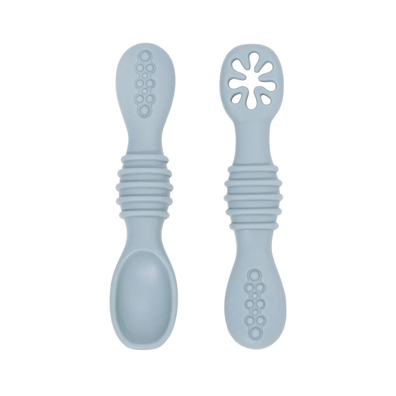Lot de cuillères d'alimentation en silicone pour bébé – Cuillère douce à double embout pour purées, céréales de riz et sevrage autonome