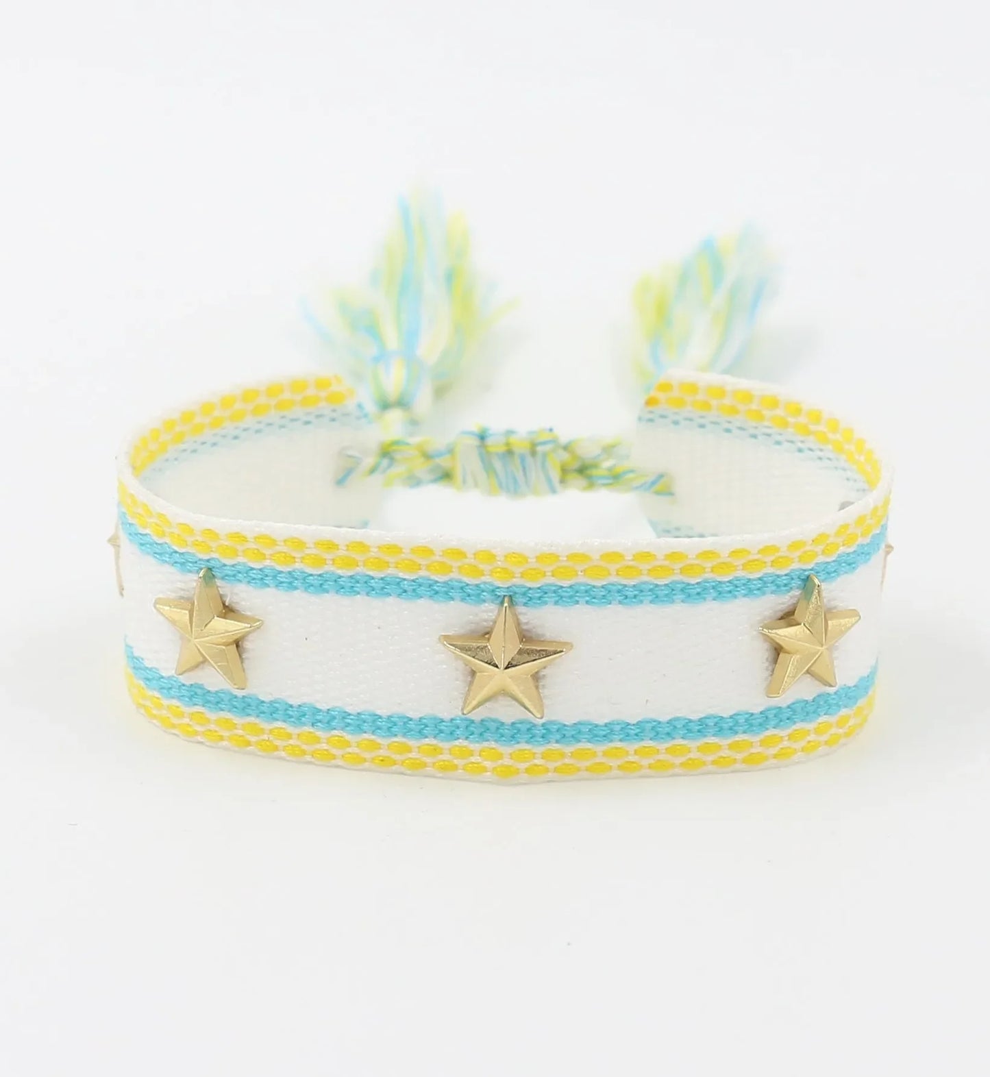 Bohemian Star Tassel Bracelet – Handmade Woven Alloy Gold Rivet Wrist Strap for Women | Ethnic Fashion Jewelry Gift