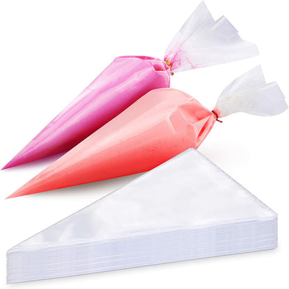 Poches à douille jetables – Lot de 20/50/100 poches à douille pour décoration de gâteaux, outil de glaçage pour crème et fondant, accessoires de pâtisserie pour cupcakes, biscuits et desserts