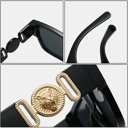 2026 Luxury Designer Sunglasses for Women Men Vintage Square Leopard Print Shades UV400 Outdoor Travel