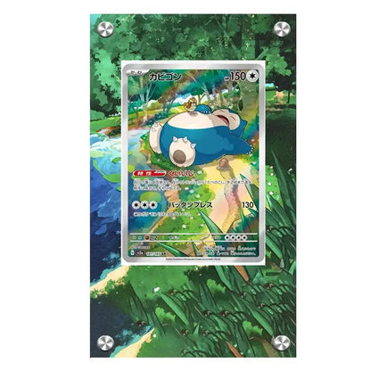 Présentoir en acrylique pour cartes Pokémon – Ronflex, Évoli, Mewtwo, Bulbizarre, Psykokwak et support de protection de style brique pour figurines
