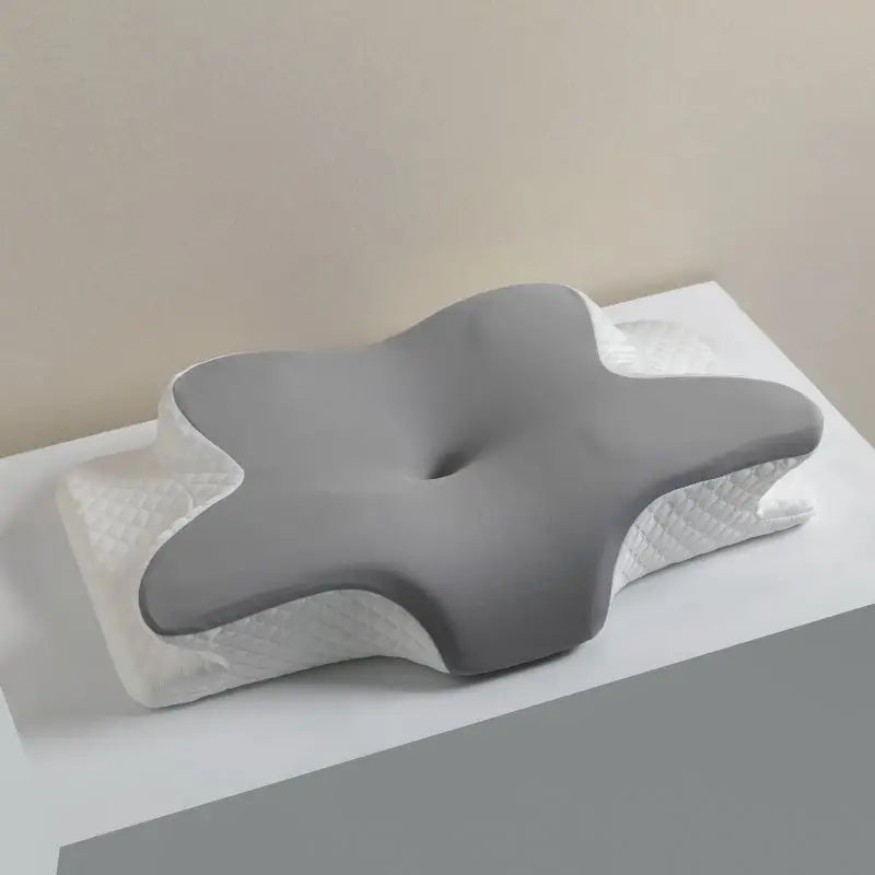 Oreiller en mousse à mémoire de forme rafraîchissant pour l'été – Oreiller cervical à rebond lent, oreiller ergonomique papillon pour le sommeil, coussin orthopédique respirant pour un repos confortable et un soutien du cou