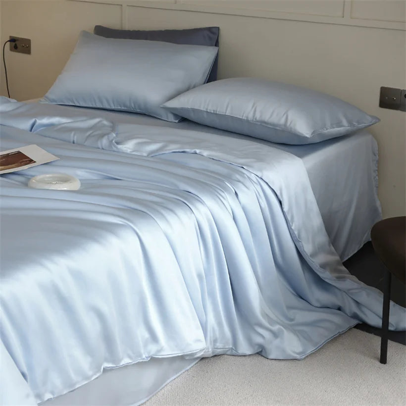 100% Mulberry Silk Bedding Set – Luxury Duvet Cover, Bed Sheet & Pillowcase Set
