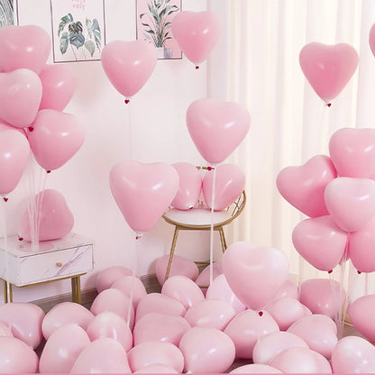 12-Inch Heart Balloons – Love Helium Balloons for Weddings, Birthdays, Valentine's & Party Decor