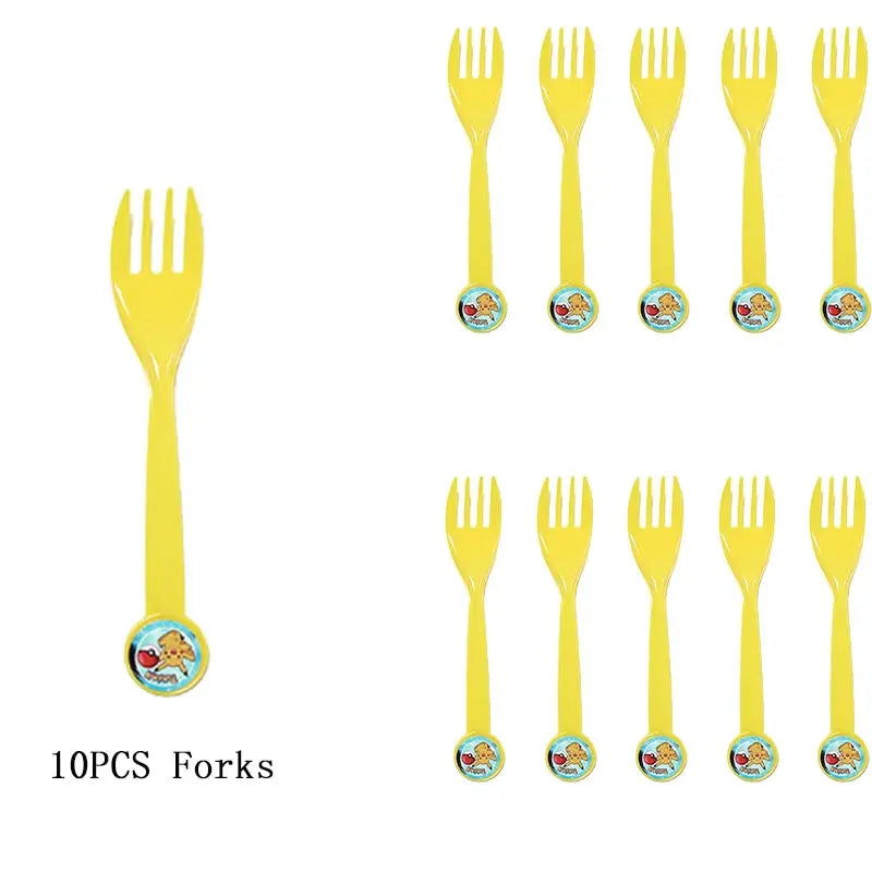 Pokémon Theme Birthday Party Decorations – Cartoon Pokémon Go Tableware Set (Cups, Plates & Pikachu Balloons) for Baby Shower & Party Favors