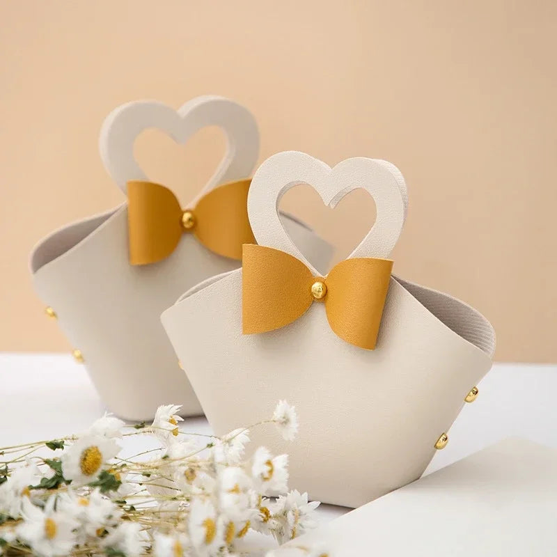 20PCS Bolsas de Regalo de Cuero con Cinta de Lazo – Mini Bolsos para Recuerdos de Bodas, Navidad, Dulces, Regalos y Empaque de Lujo para Fiestas