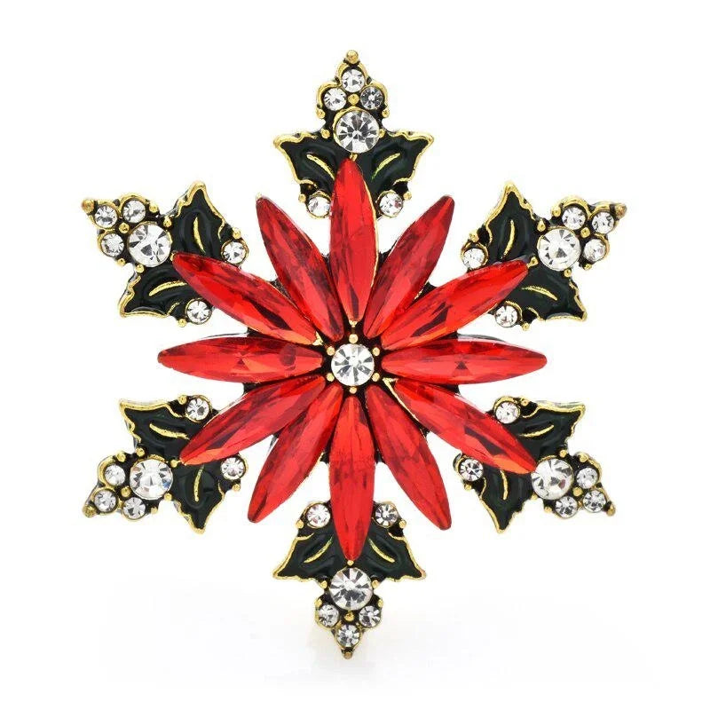 Elegant Snowflake Pearl Crystal Brooch – Fashion Corsage Coat Accessory for Women, Party, Wedding & Formal Outfit Decoration