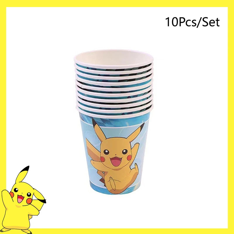 Décorations d'anniversaire Pokémon – Vaisselle Pikachu, Ballons, Décorations de Gâteau et Articles de Fête