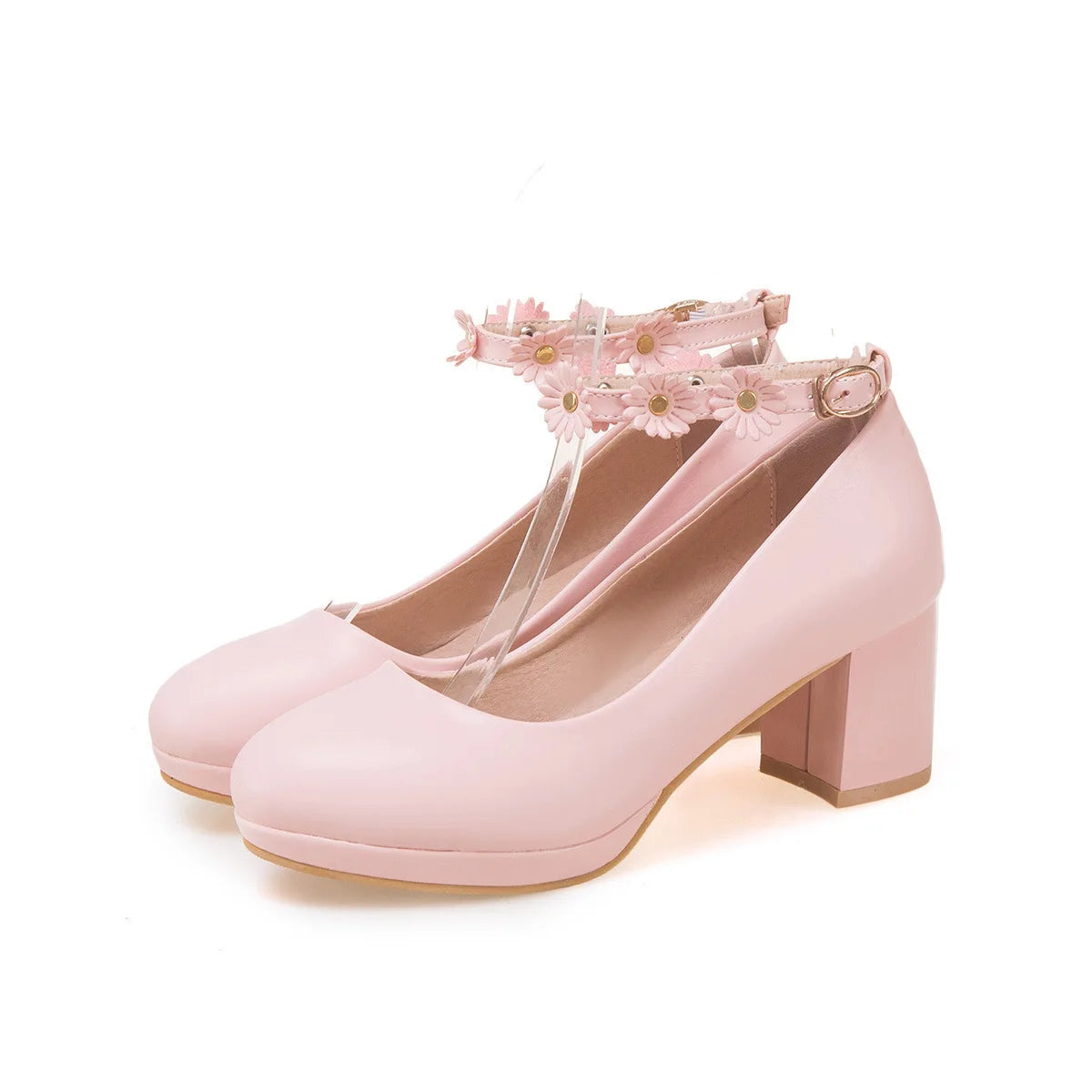 Zapatos de vestir de fiesta y boda con tacón alto de princesa floral para niñas