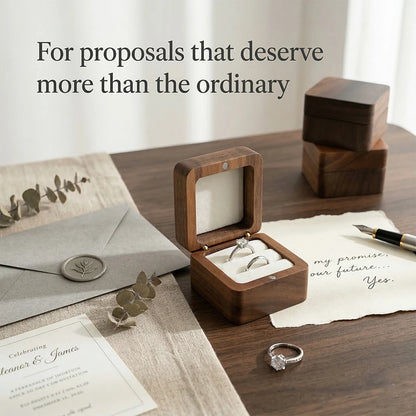 Personalized Wooden Jewelry Box with Custom Engraving for Rings, Earrings, Bracelets, Wedding Proposals & Gift Packaging