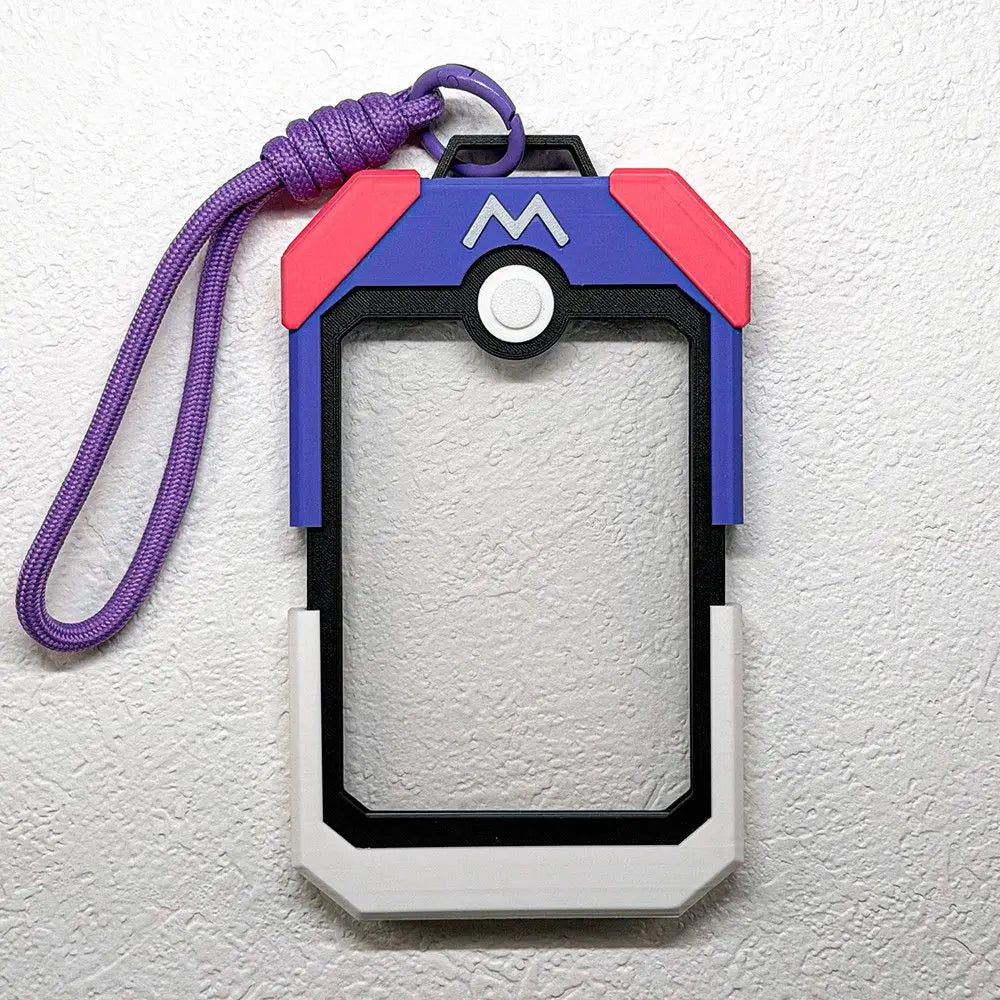 Poké Ball Trading Card Display Case | Hard Protective Card Brick Holder with Lanyard for Pokémon TCG