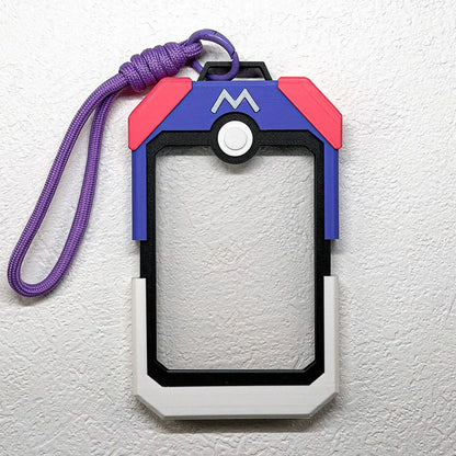Poké Ball Trading Card Display Case | Hard Protective Card Brick Holder with Lanyard for Pokémon TCG