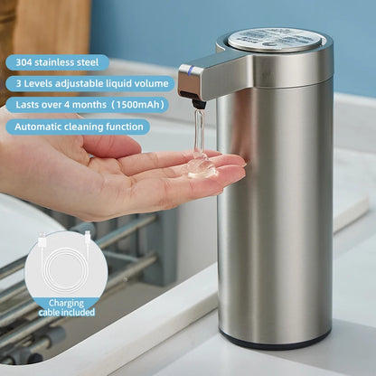 270ml Automatic Touchless Soap Dispenser – Smart Infrared Sensor Liquid Soap Dispenser with 304 Stainless Steel for Kitchen & Bathroom