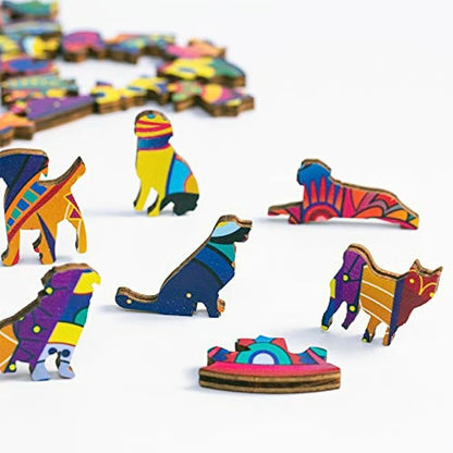 Rompecabezas de madera con diseño único de gato – Juguete rompecabezas con formas irregulares de animales, juego de ocio, decoración creativa para el hogar y regalo de Halloween, Navidad, cumpleaños