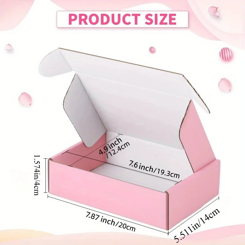 10 Cajas de Cartón Ondulado Rosas para Envíos – Pequeñas Cajas de Regalo para Embalaje de Comercio Electrónico, Envíos de Pequeñas Empresas y Entrega de Productos