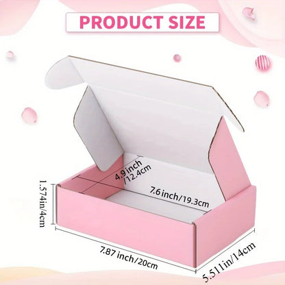 10 Cajas de Cartón Ondulado Rosas para Envíos – Pequeñas Cajas de Regalo para Embalaje de Comercio Electrónico, Envíos de Pequeñas Empresas y Entrega de Productos