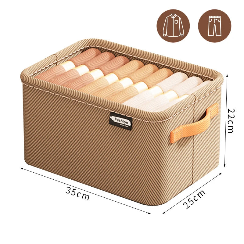Thickened Clothes Storage Organizer – Foldable Wardrobe Storage Box for Pants, Sweaters, Jeans & Clothing, Drawer Organizer Cabinet Storage Container for Home Organization