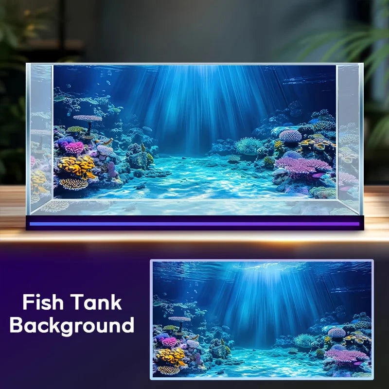 Aquarium Background Wallpaper – Fish Tank Sticker for Saltwater & Freshwater Aquariums, Turtle Tanks & Fish Tank Decorations