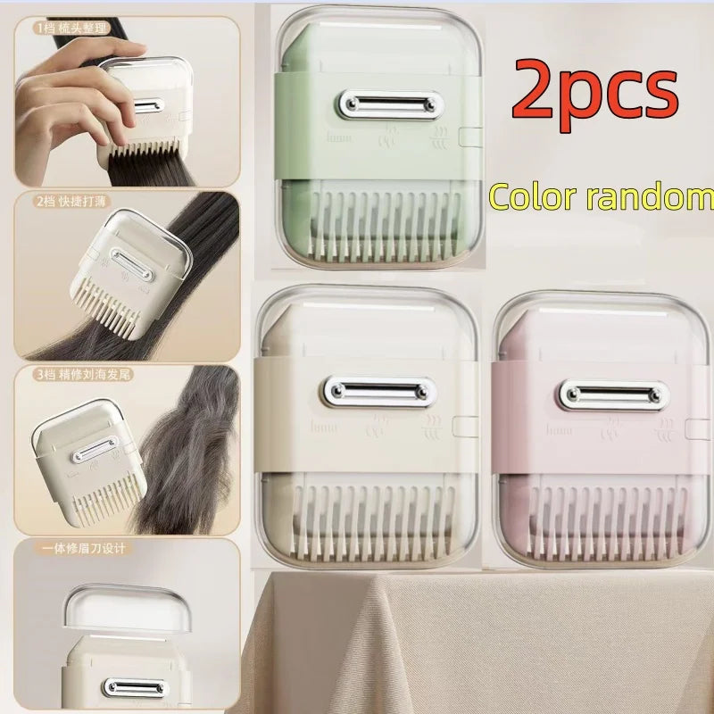 1/2/3PCS 2-in-1 Hair Trimming Tool Set – Split End Trimmer & Thinning Comb for Women & Girls, Multifunctional Hair Cutting & Styling Tools for Home Use