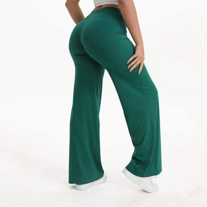 NCLAGEN Pantalones de Yoga de Pierna Recta SoftMotion para Mujer – Leggings de Gimnasio de Tiro Medio Efecto Segunda Piel, Pantalones Deportivos para Pilates y Correr, para Fitness, Entrenamiento y Uso Diario