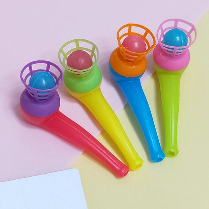 10Pcs Plastic Pipe Blowing Ball Toys – Outdoor Sports Balance Training & Learning Game Set for Kids, Funny Educational Gift