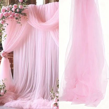 White Sheer Wedding Arch Drapes – 75cm x 6M Tulle Backdrop Fabric for Ceremonies & Parties