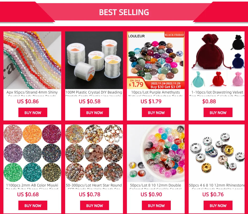 1 brin de perles de verre unies 6/8mm – Perles rondes intercalaires lâches pour la fabrication de bijoux DIY, bracelets faits main, colliers et accessoires d'artisanat