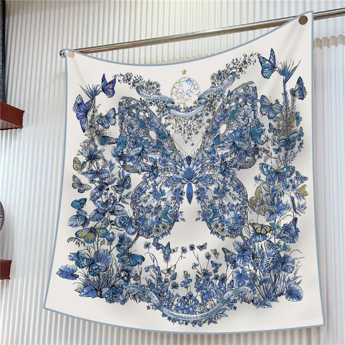 Foulard carré en soie 90 cm pour femme, motif floral, sergé de luxe, bandana, châle, hijab, cache-col, écharpe de tête