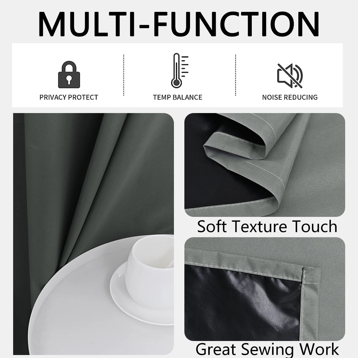 100% Blackout Grommet Curtain Panel – Total Privacy Window Drapes for Bedroom & Living Room