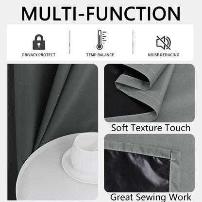 100% Blackout Grommet Curtain Panel – Total Privacy Window Drapes for Bedroom & Living Room