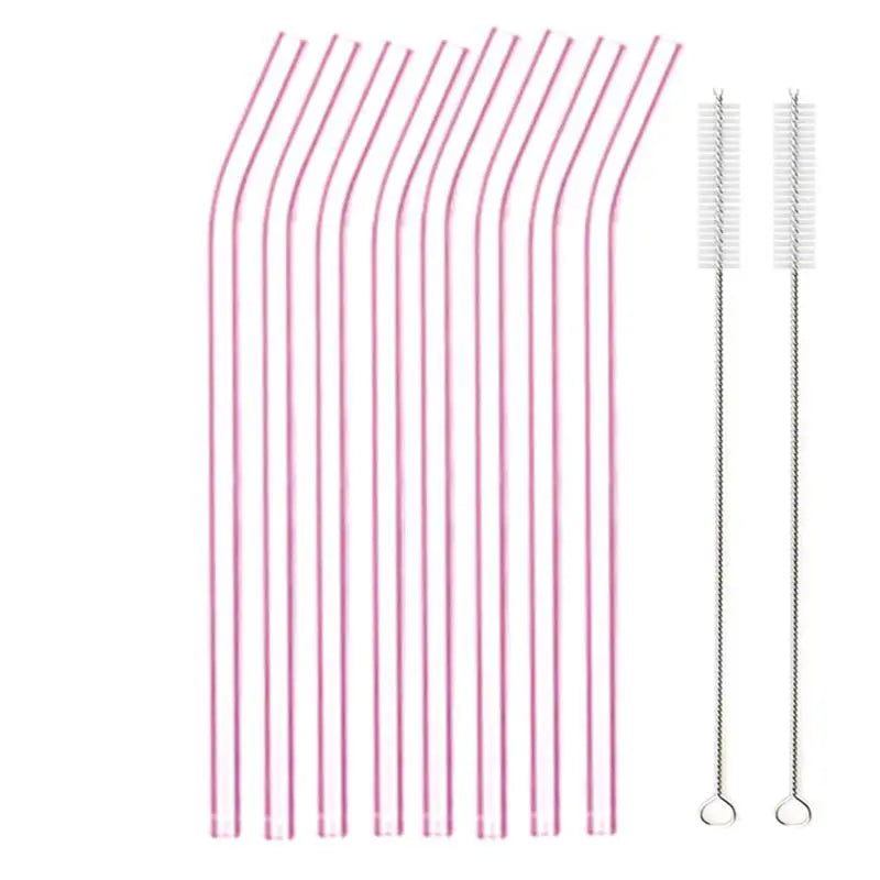 8.5 Inch Reusable Glass Straws Set, 8mm Multi-Color Drinking Straws, Eco-Friendly Glass Straws for Smoothies, Milkshakes, Cocktails and Cold Drinks