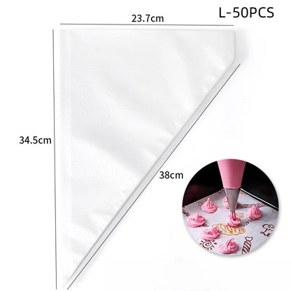 Poches à douille jetables – Lot de 20/50/100 poches à douille pour décoration de gâteaux, outil de glaçage pour crème et fondant, accessoires de pâtisserie pour cupcakes, biscuits et desserts