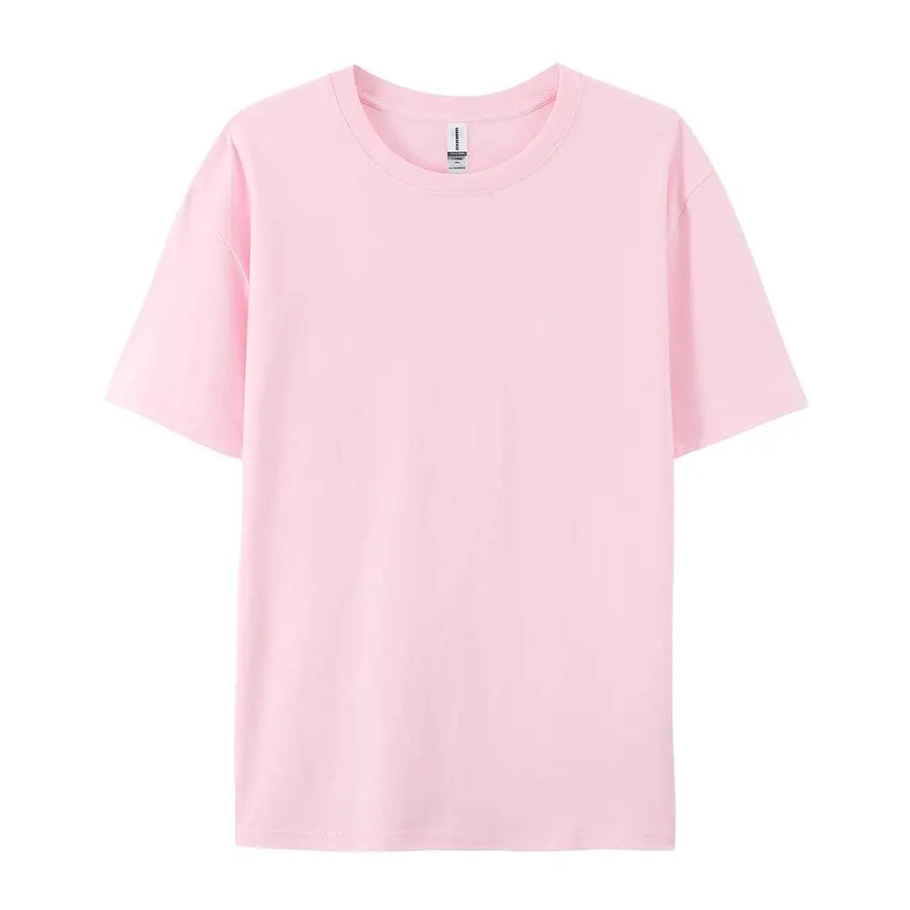 T-shirt Solide 100% Coton Femme Manches Courtes Col Rond Ample Décontracté Sportif Été Haut Blanc Noir