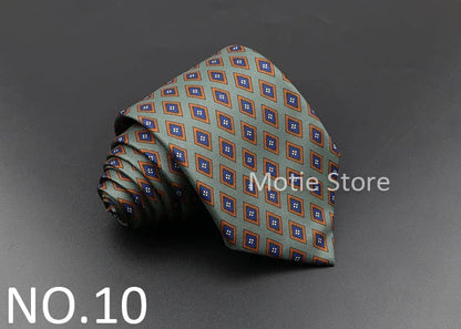 Men's 7.5cm Soft Silk Necktie – Floral & Dot Pattern Tie for Weddings, Business, Parties & Formal Wear