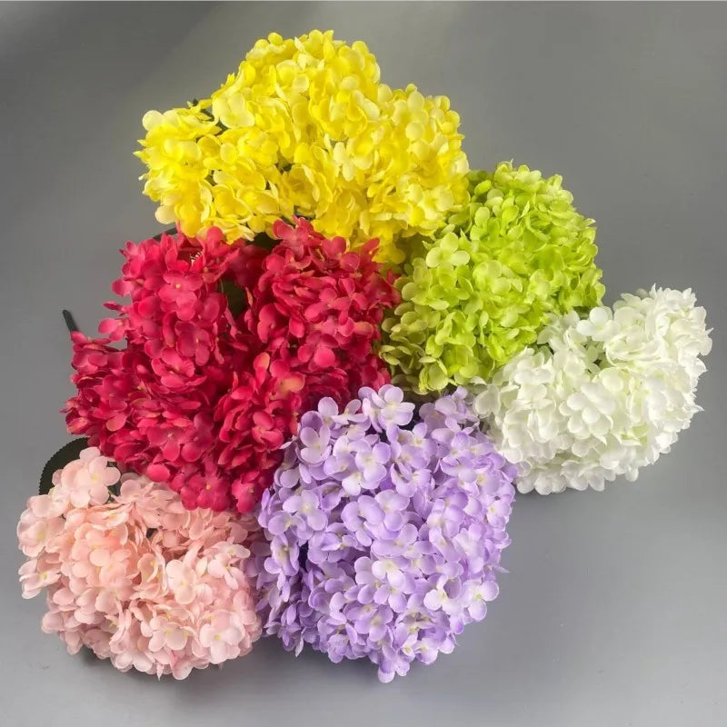 Bouquet d'Hortensias Artificiels à 5 Têtes – Fleurs Artificielles en Soie pour Décoration de Mariage, Arrangements de Fête, Décoration de Salon & Accessoires Floraux pour la Maison